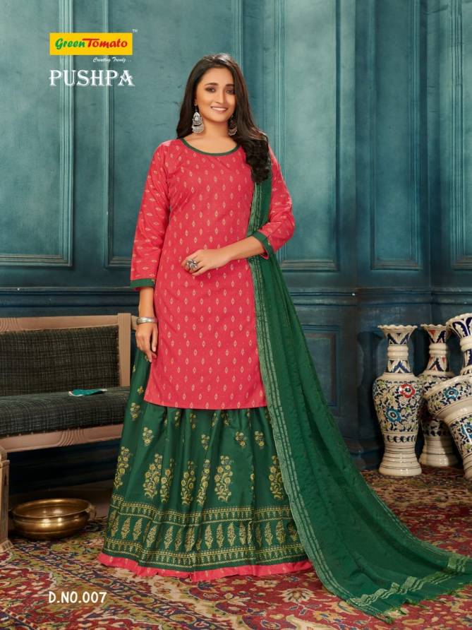 Green Tomato Pushpa Fancy Function Wear Ready Made Collection