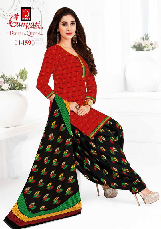 Ganpati Paatiyala Queen 3 Regular Wear Cotton Dress Material Collection
