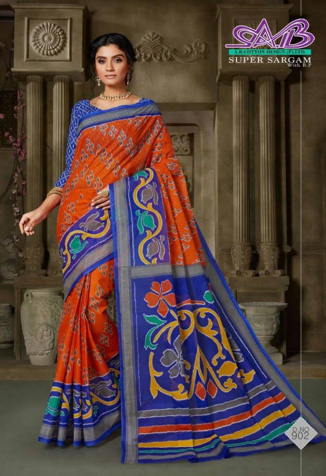 A.B Super Sargam Latest Regular Wear Cotton weaving Designer Printed Sarees Collection