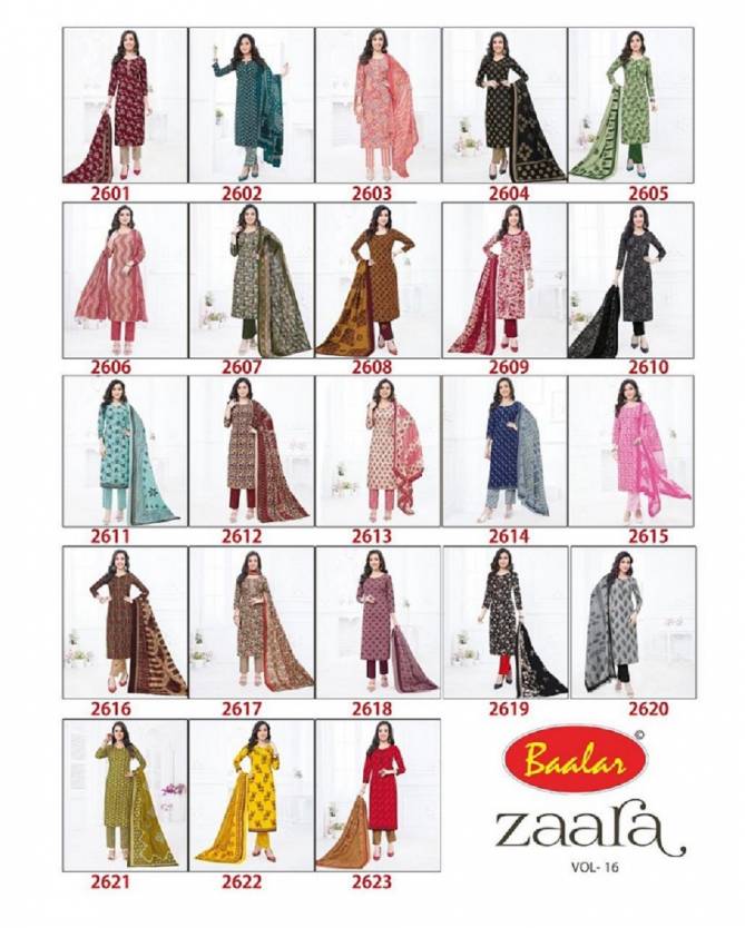 Baalar Zaara Vol 16 Printed Cotton Readymade Dress Catalog
