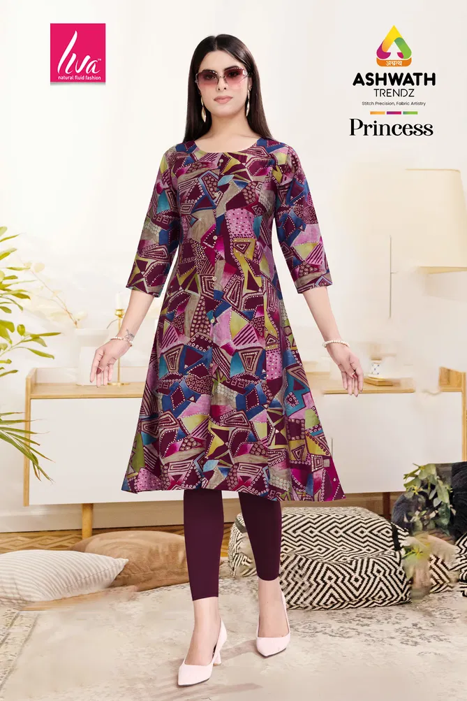 Princess Stylish Chanderi Foil Printed Kurti Wholesale Price In Surat