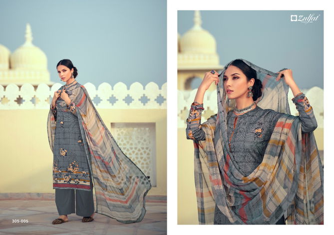 Zulfat Minaaz Casual Wear Pure Original Heavy Jam Cotton Digital Print Top With Chiffon Dupatta Designer Dress Material Collection