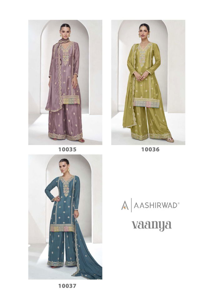 Vaanya By Aashirwad Designer Chinon Silk Readymade Suits Orders In India