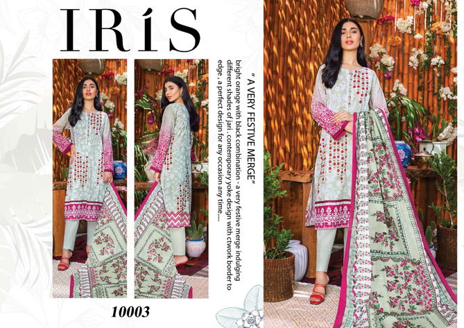 Iris 10 Latest Fancy Designer Casual Wear Cotton Readymade Karachi Dress Materials Collection
