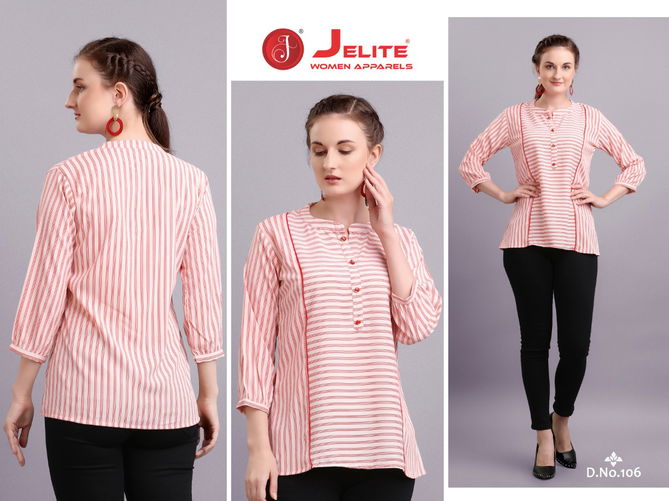 Jelite Tulip 1 Stylish Western Regular Wear Polyester crepe Ladies Top Collection