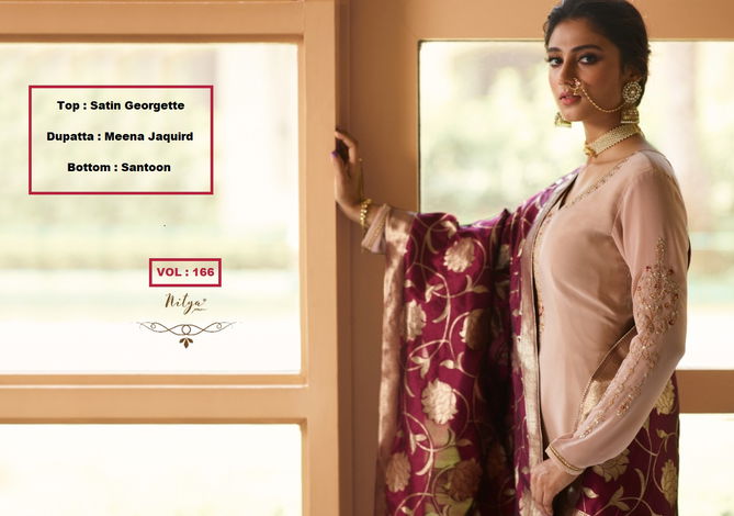 Lt Nitya 166 Latest Fancy Festive Wear Satin Georgette Heavy  Designer Dress Material Collection
