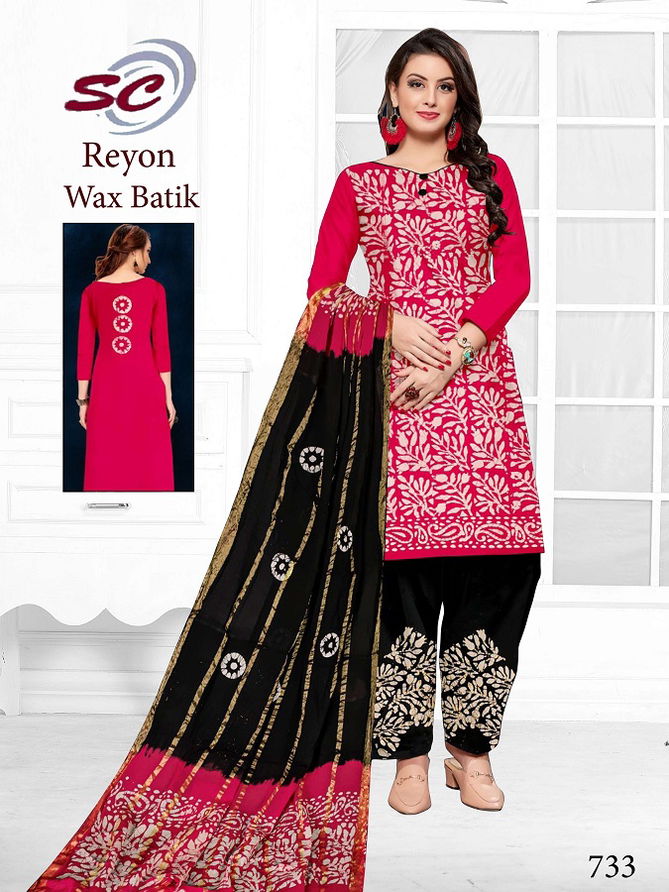 Sc Reyon Wax Batik Designer Casual Daily Wear Cotton Printed Dress Material Collection