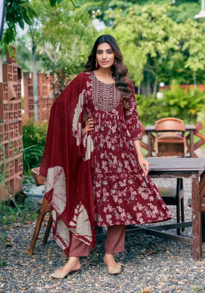 Pushpa Vol 2 By Mystic 9 Rayon Capsule Foil Printed Kurti With Bottom Dupatta Online Wholesale