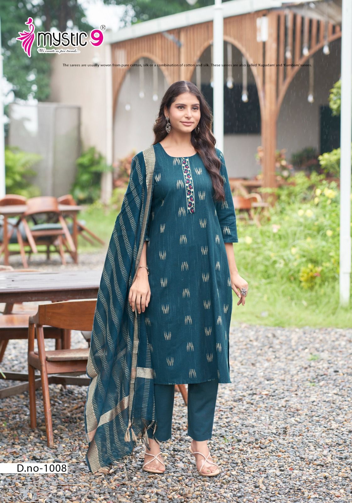 Liza Vol 1 By Mystic 9 Cotton Handloom Kurti With Bottom Dupatta Exporters In India