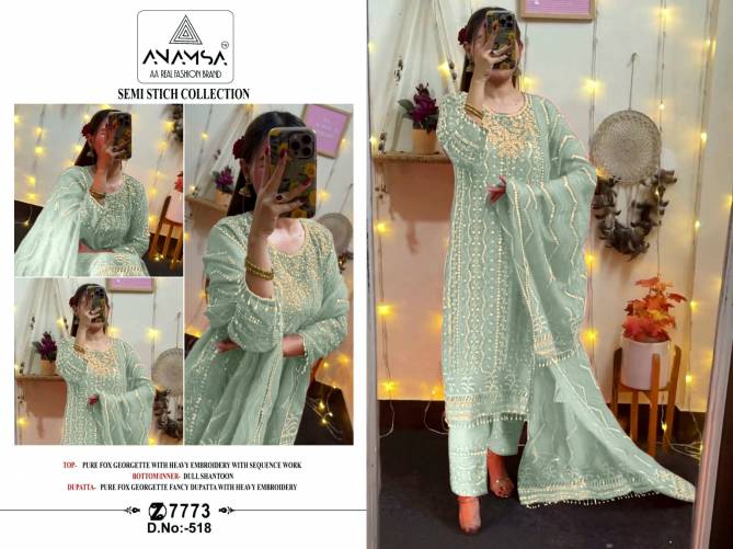 Anamsa 518 Georgette  Embroidered Pakistani Suits Wholesalers In India
