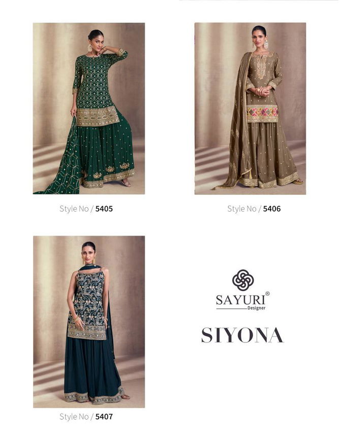 Siyona By Sayuri Chinon Silk Wedding Salwar Suits Wholesale Market In Surat