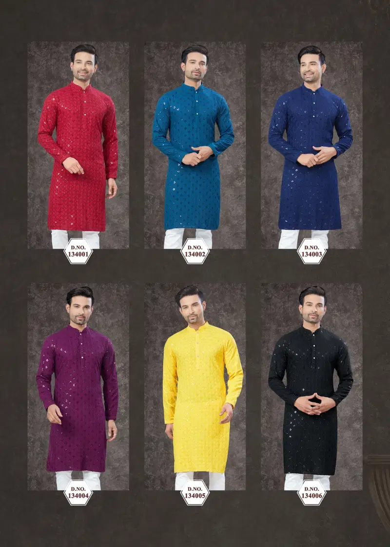 Outluk Vol 134 Rayon Sifly Lakhnawi Mens Kurta Pajama Wholesale In India