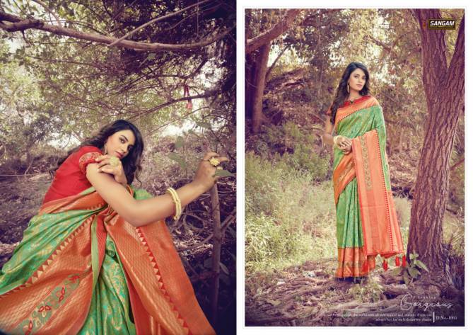 SANGAM TANISHQ Latest fancy Designer Festive Wear Heavy Silk Saree Collection