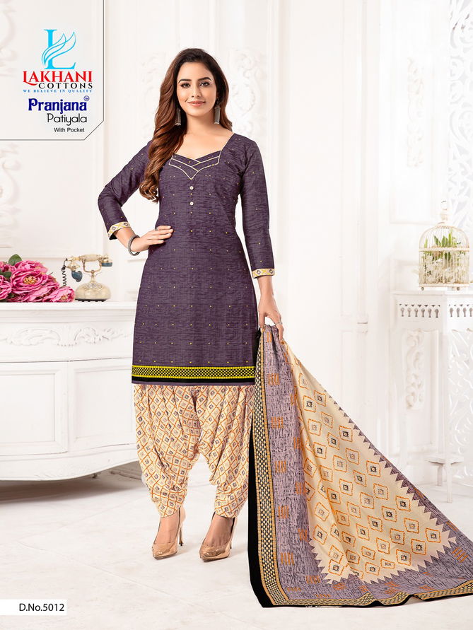 Lakhani Pranjana Patiyala 5 Latest Fancy Designer Regular Casual Wear Ready Made Printed Cotton Salwar Suit Collection
