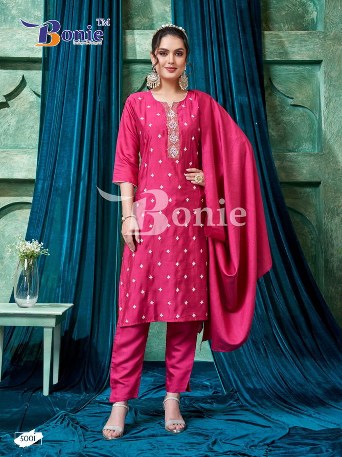 Flora 5 By Bonie Silk Kurti Bottom With Dupatta Catalog