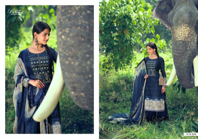 Belliza Nova Pure Premium Cotton Print with Heavy Fancy Embroidery Dress Material Collection
