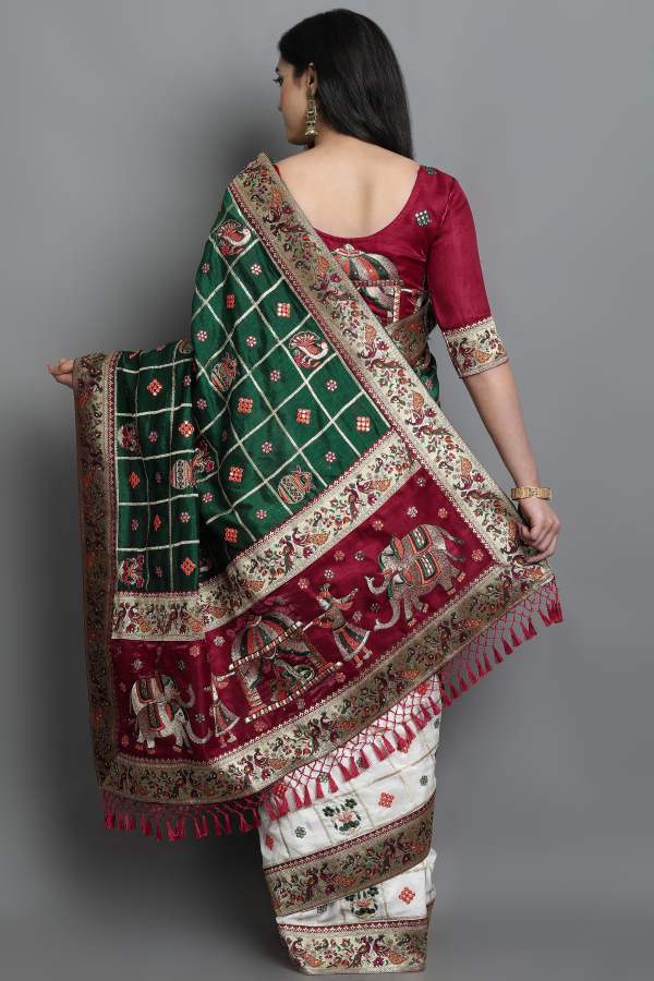 Sakhiya Kanika 101 To 105 Series Latest fancy Designer Festive Wear  Heavy Soft Silk Bandhej Saree Collection
