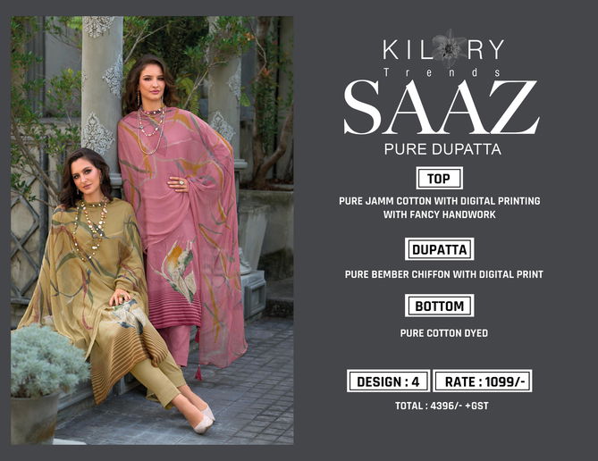 Saaz By Kilory Jam Cotton Printed Salwar Kameez Wholesale Shop In Surat