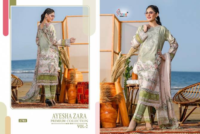 Shree Ayesha Zara Premium Collection 2 Fancy Latest Festive Wear Pure Cotton Print With Embroidery Pakistani Salwar Suits Collection
