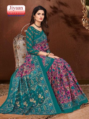 Jiyaan Priyanshi  Cotton Printed Designer Casual Daily Wear Saree Collection