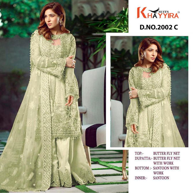 Khayyira Charizma 2002 Series Latest Fancy Designer Wedding Wear Butterfly Net With Work Pakistani Salwar Suits Collection
