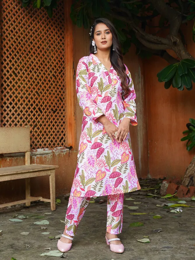 Vt Designer Cotton Printed Cord Set Kurti With Bottom Exporters In India