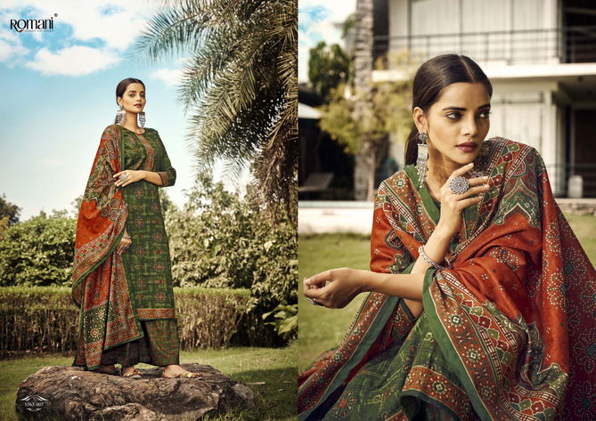 Romani Kasauti Printed Pashmina Dress Material Catalog
