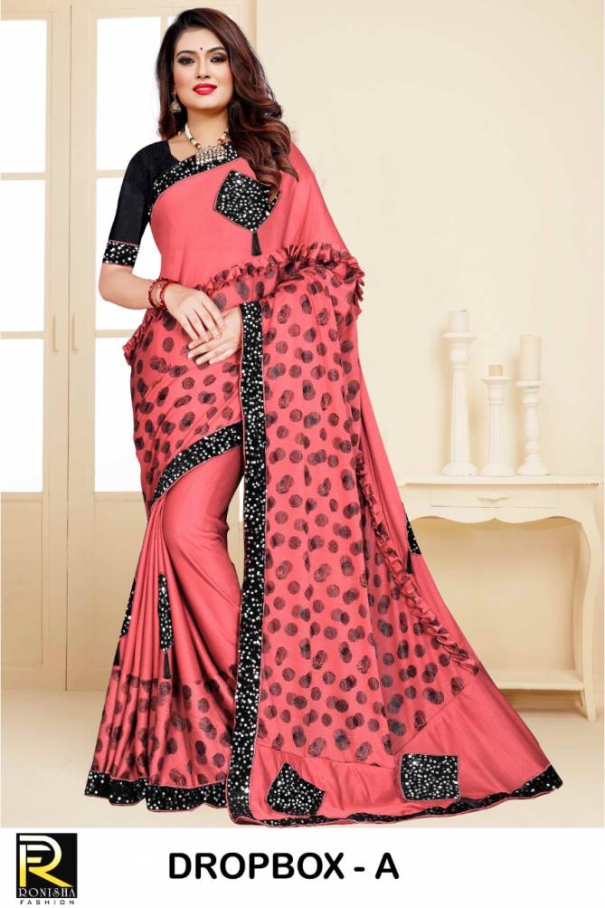 Ronisha Dropbox Bollywood Festive Wear Designer 	Lycra Saree Collection
