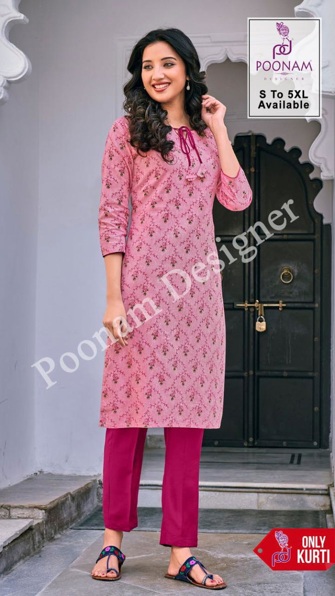 POONAM PRINT Latest Designer Fancy Festive Wear  cotton Printed Kurtis Collection 