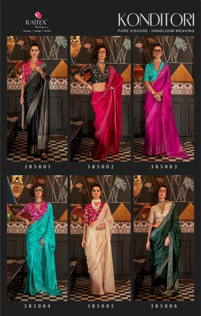 Konditori By Rajtex Viscose Handloom Weaving Saree Wholesale Market in Surat With Price