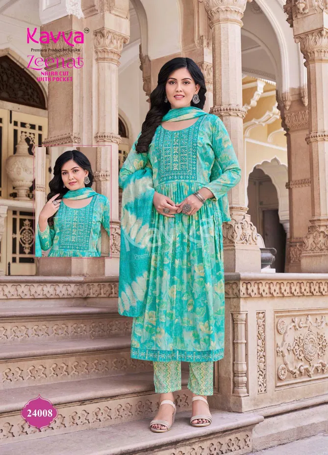 Zeenat Vol 24 By Kavya Foil Printed Kurti Bottom With Dupatta Suppliers In India