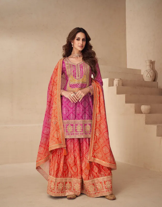 Netra By Aashirwad Designer Chinon Silk Readymade Suits Wholesalers In Delhi