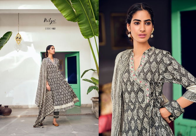 Lt Nitya Kasak Latest Fancy Casual Wear Designer Exclusive Cotton Print With Hand Work Ready Made Collection
