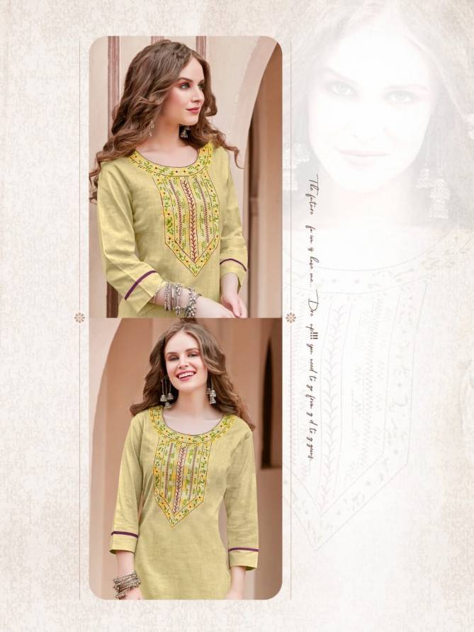 Syasii Pure 2 Fancy Ethnic Wear Cotton Embroidered Kurtis With Bottom Collection
