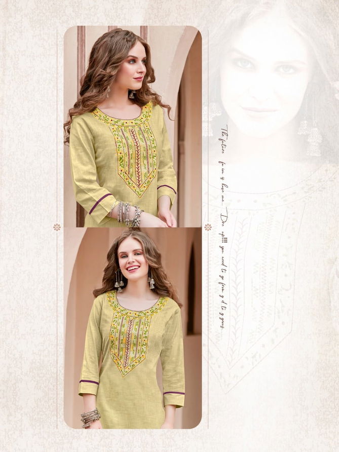 Syasii Pure 2 Fancy Ethnic Wear Cotton Embroidered Kurtis With Bottom Collection
