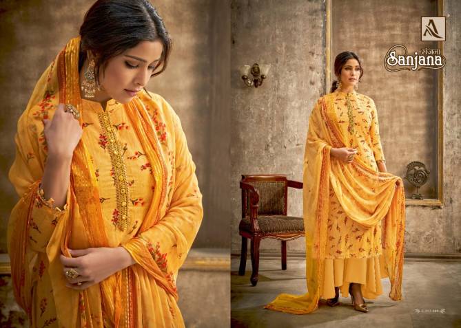 Alok Sanjana Fancy Wear Cotton Printed Designer Dress Material Collection