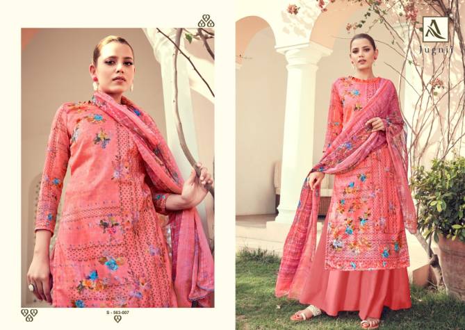 Alok Jugnii 2 Fancy Designer regular casual wear Pure Jam Digital Print With Swarovski Diamond Work Heavy Dress Material Collection
