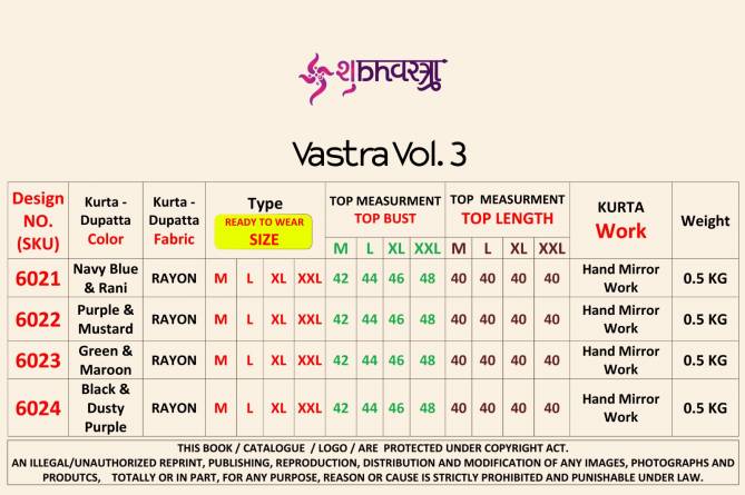 Vastra Vol 3 By Shubhvastra Rayon Surat Kurta With Dupatta Wholesale Market