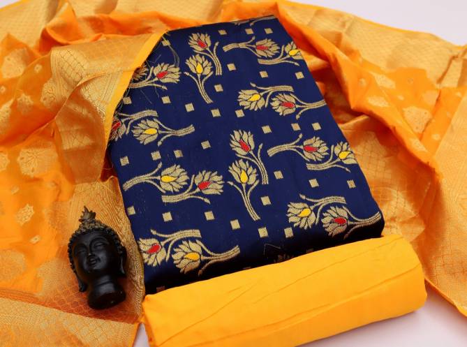 Banarasi Jacquard 105 Latest Designer Casual Wear Daily Wear Printed banarasi silk Dress Material collection