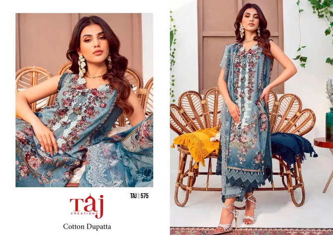 Taj 575 And 576 Cotton Dupatta Pakistani Salwar Suits Orders In India