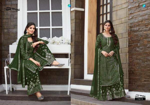 Y.c Galaxy Latest Fancy Casual Wear Georgette Top And Bottom With Heavy Chiffon Dupatta Dress Material Collection