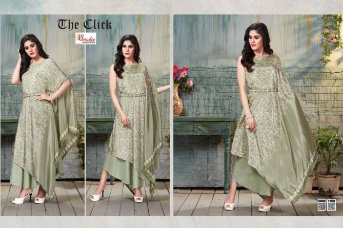 Smylee The Click Latest Designer Fancy Party Wear Stylish Long Heavy Kurtis Collection
