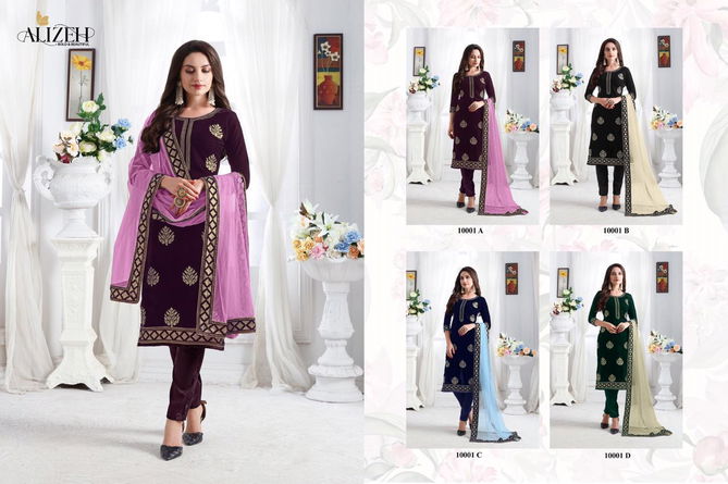 Alizeh Zaida Vol 1 Sequin Embroidered Straight Cut Pant Style Designer Festive Wear Salwar Suit Collection 