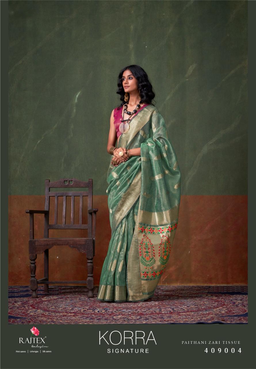 Korra Signature By Rajtex Paithani Zari Tissue Saree Suppliers In India