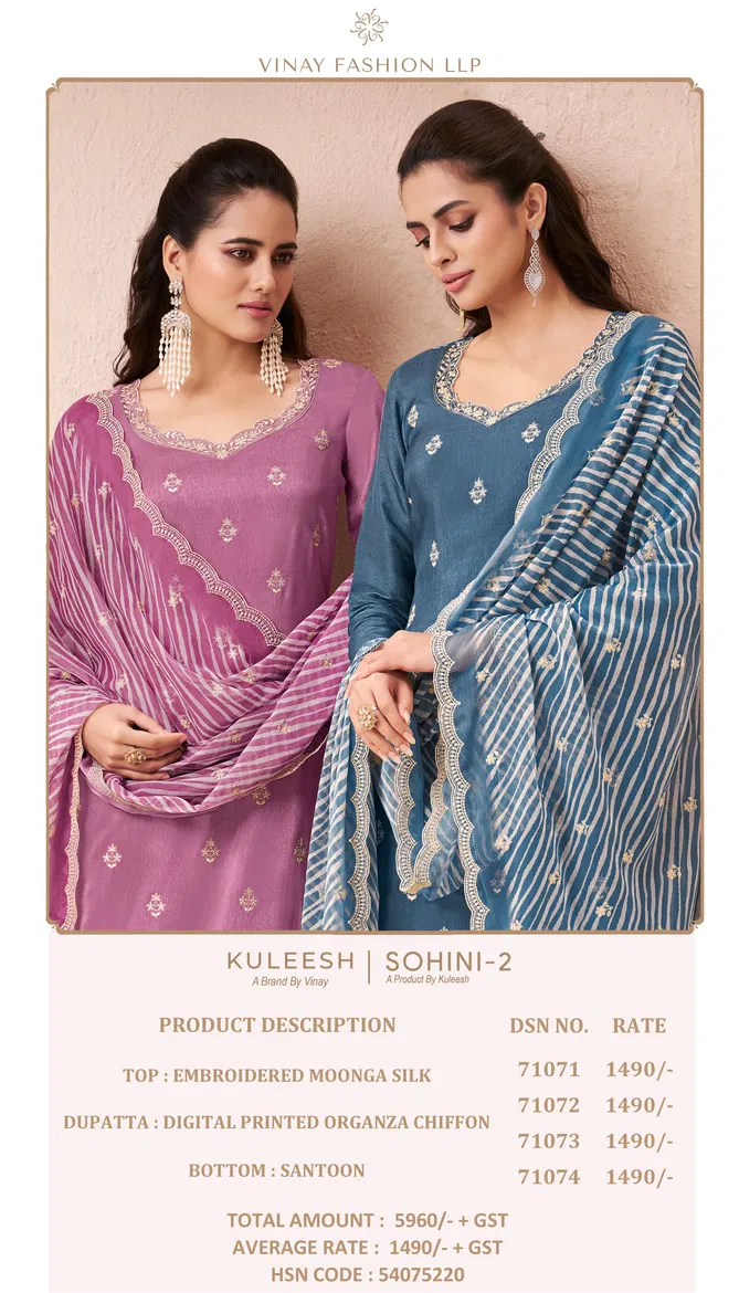 Sohini 2 By Vinay Kuleesh Silk Designer Salwar Kameez Wholesalers In Delhi