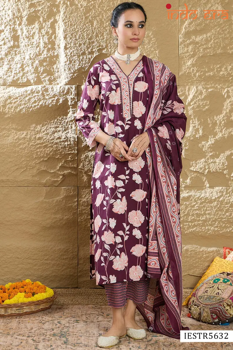 Indo Era 2529 Printed Cotton Kurti With Bottom Dupatta Wholesale Online