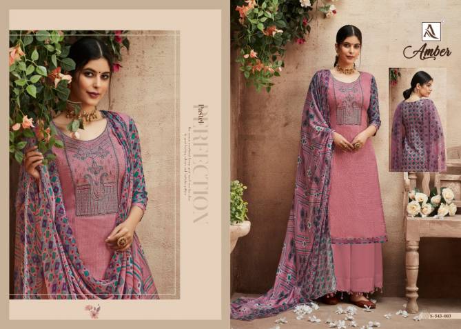 Alok Amber Designer Festive Wear Pure Viscose Rayon Self Print with Fancy Embroidery and Swarovski Diamond Work Top With Chiffon Dupatta Dress Material Collection
