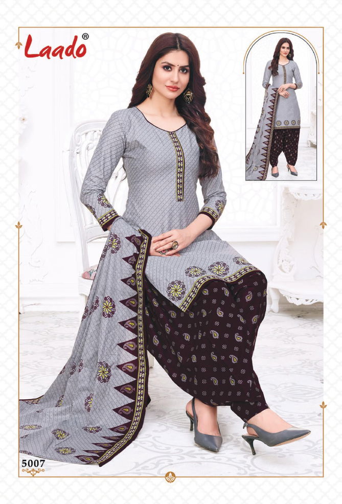 Laado Priti Patiala 5 Casual Regular Wear Cotton Printed  Dress Material Collection
