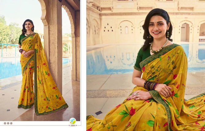 VINAY FASHION STARWALK VOL-63 Latest Fancy Casual Wear Printed Georgette Saree with Jacquard Border Saree Collection