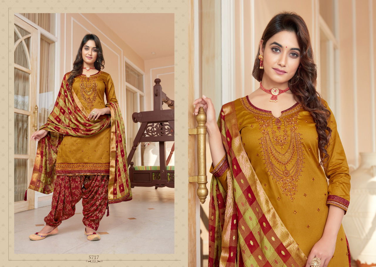 Kessi Shangar By Patiala House 19 Designer Jam Silk With Embroidery Work Top With Bottom And pallu Less Work Dupatta Dress Material Collection
